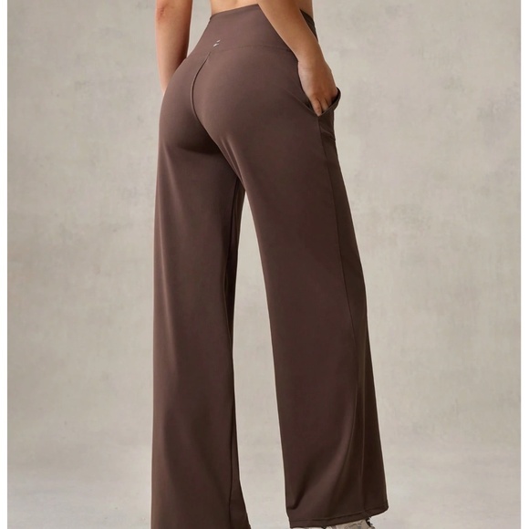 Shein Brown 4-Way Stretch Wide Straight-Leg Leggings, XS - Picture 6 of 7